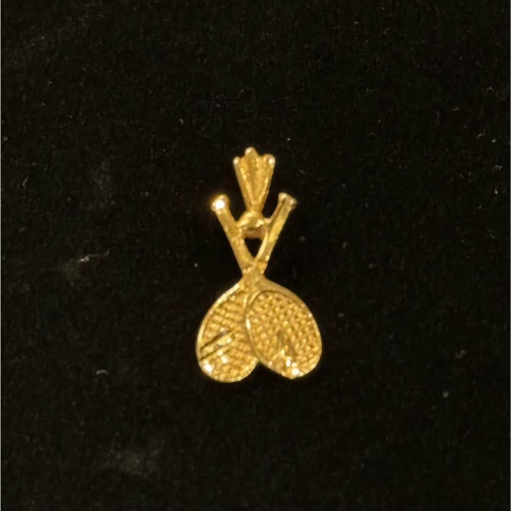 14K Gold Dual Tennis Racket  Pendant